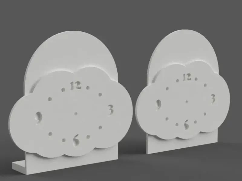 cloud clock for desk - wall