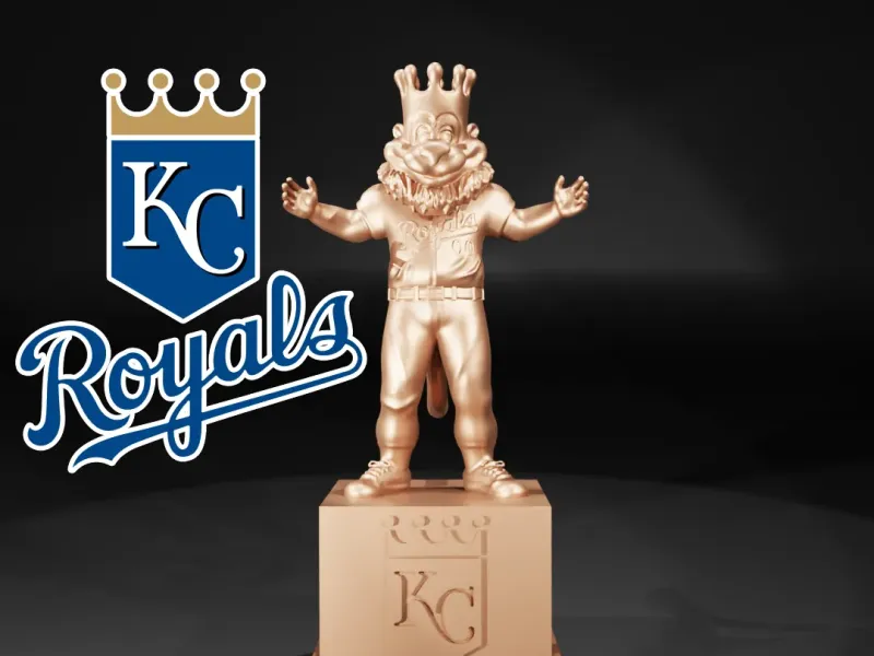 MLB - ESTATUA DE LA MASCOTA DE LOS KANSAS CITY ROYALS - IMPRESIÓN 3D