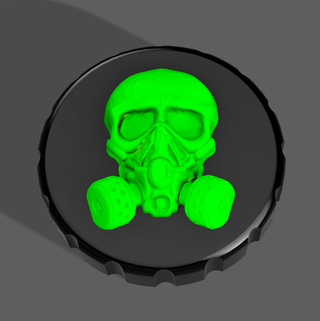 Skull Gas Mask Stash Jar Lid 3D models download Creality Cloud