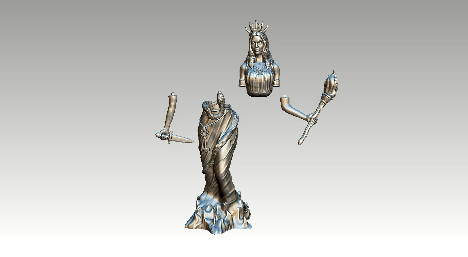 Hecate goddess statue 3D printable model