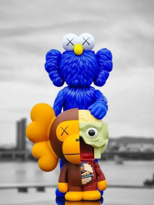 Kaws BFF x Bape Milo Fan Art Toy