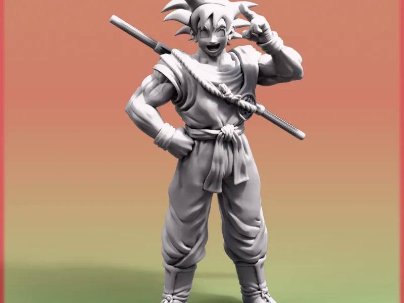 Modello 3D di Goku - Multi-parte per un facile assemblaggio