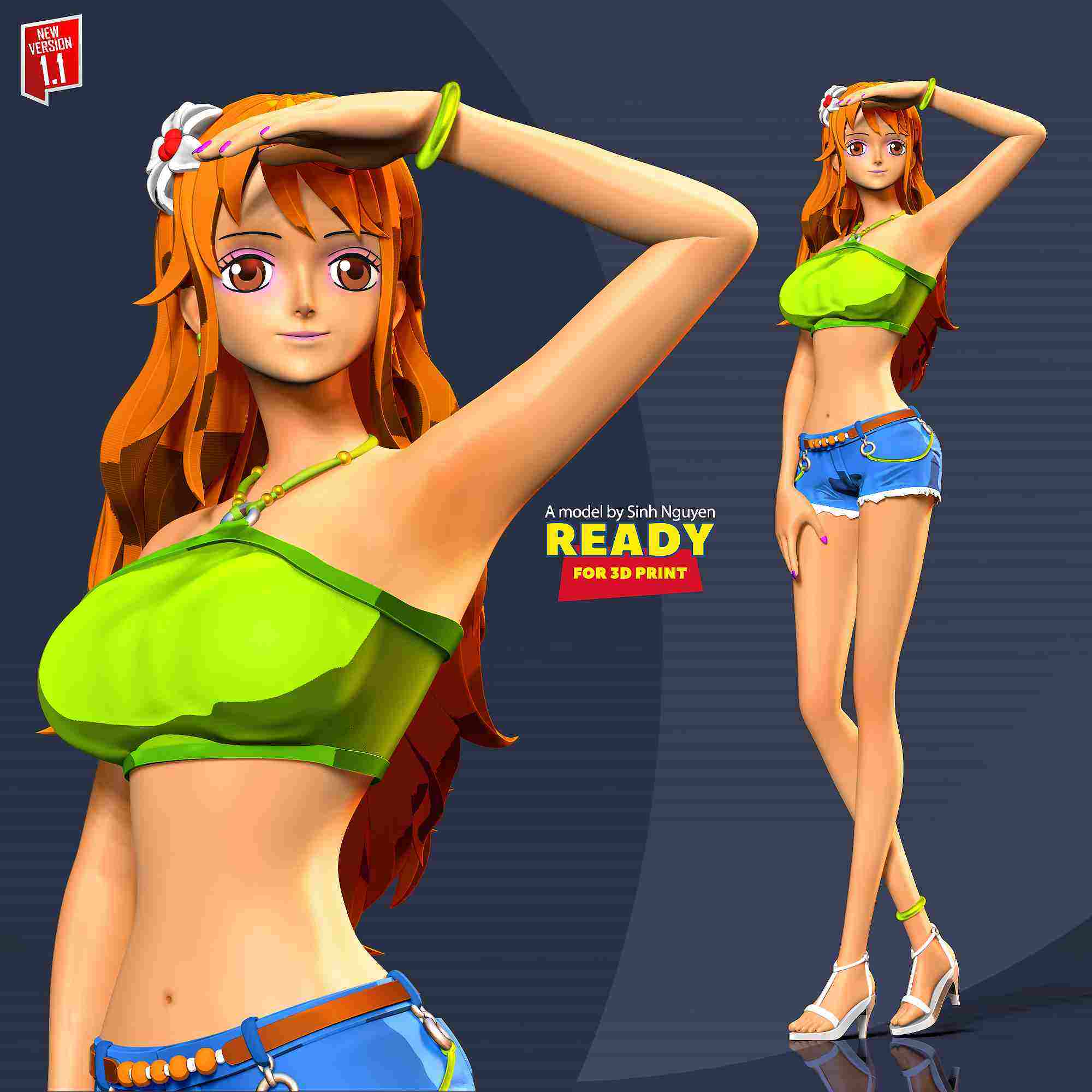 Nami with summer - One Piece | 3D models download | Creality Cloud