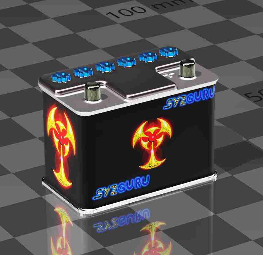 led car battery miniature 3D models download Creality Cloud