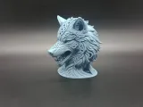 Runic Celtic Knotwork Fantasy Wolf Bust-1