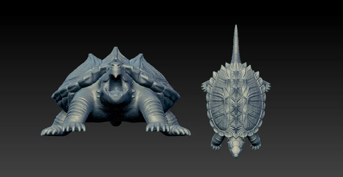 Alligator snapping turtle model - turtle statue - 3D print