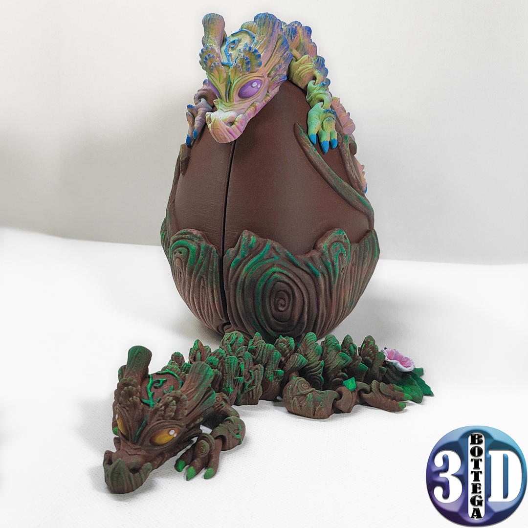 Mogan the wood baby dragon, and egg! Articulated, flexy, toy