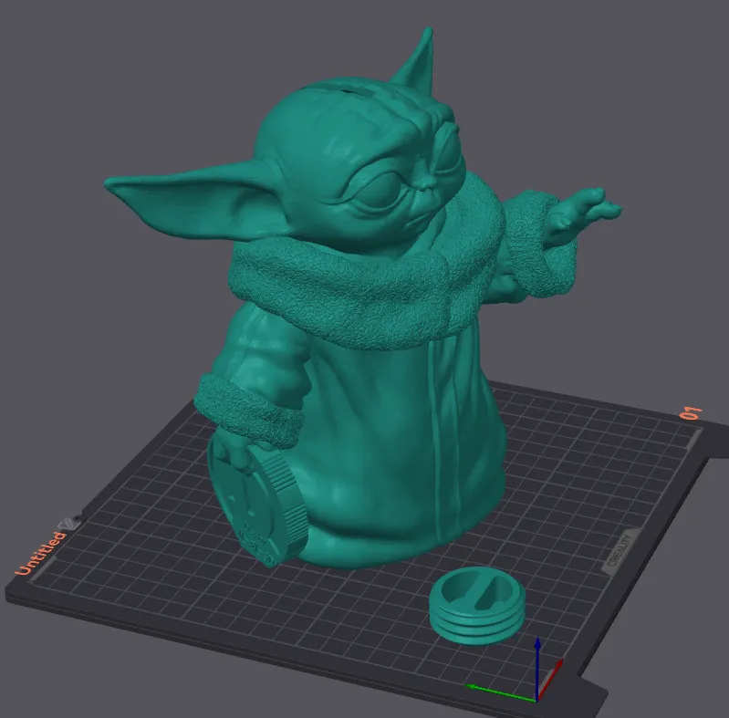 Baby Yoda Piggy Bank with Doge