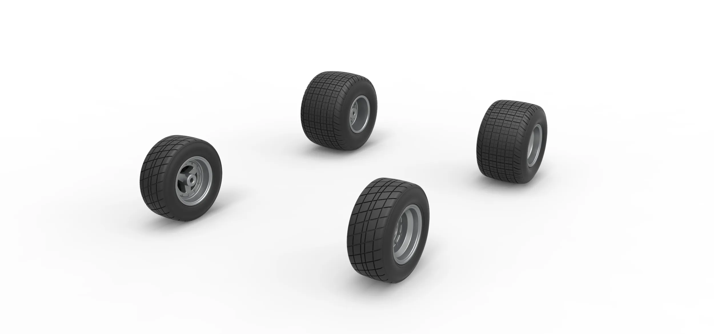 Wheel set of 600 Micro sprint car Scale 1:25