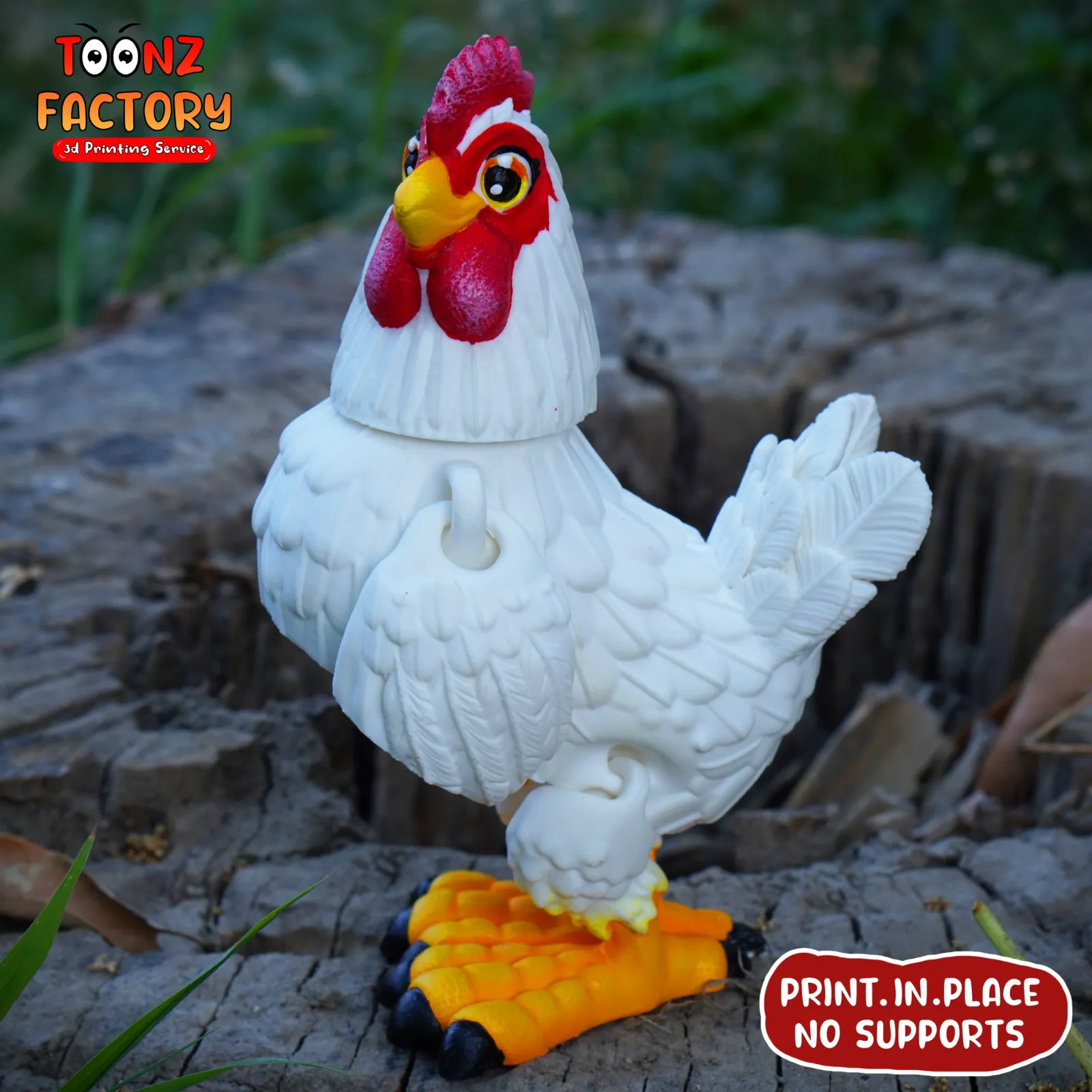 PRINT IN PLACE FLEXI HEN AND CHICKS