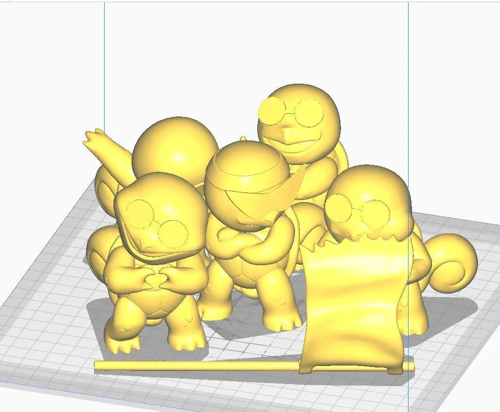 SQUIRTLE SQUAD CHIBI SHADES SUNGLASSES POKEMON 3 MODELS 3D model 3D  printable