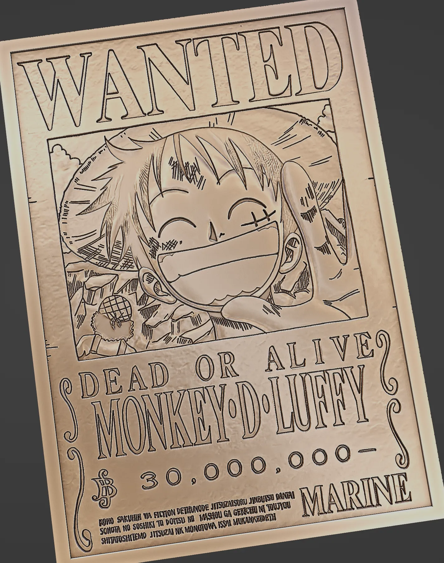 CARTEL DE SE BUSCA A LUFFY - ONE PIECE