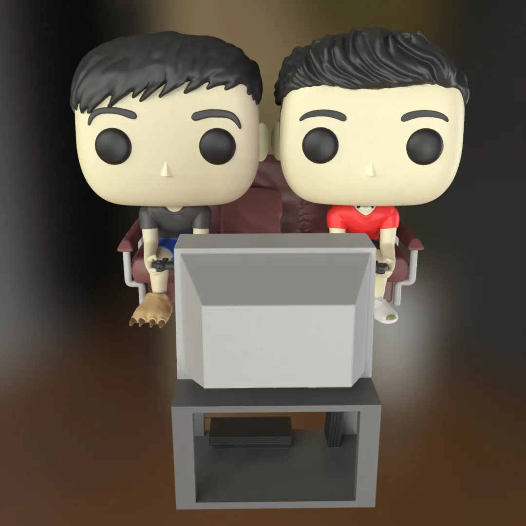 Funko Chicos jugando PS2