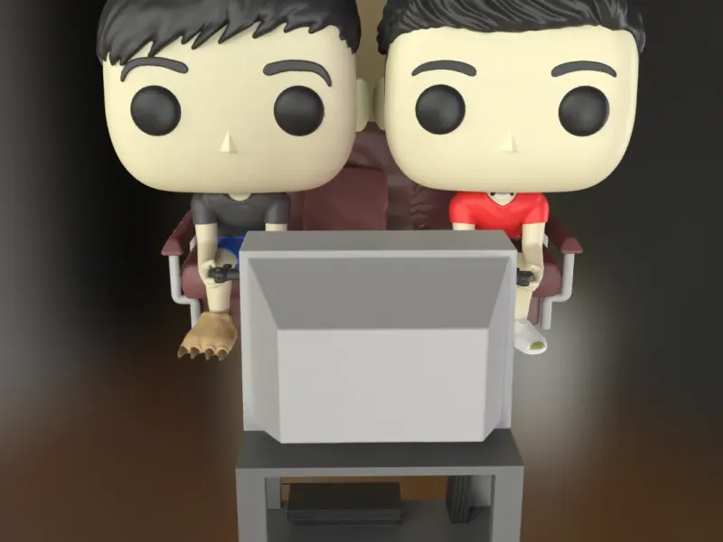 Funko Chicos jugando PS2