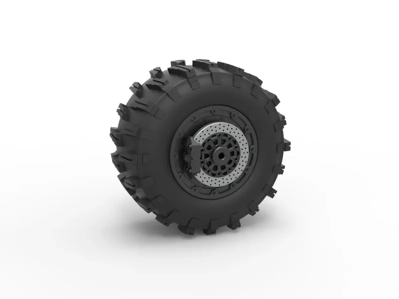 Rear wheel of Top fuel Dirt dragster motorcycle Scale 1:25