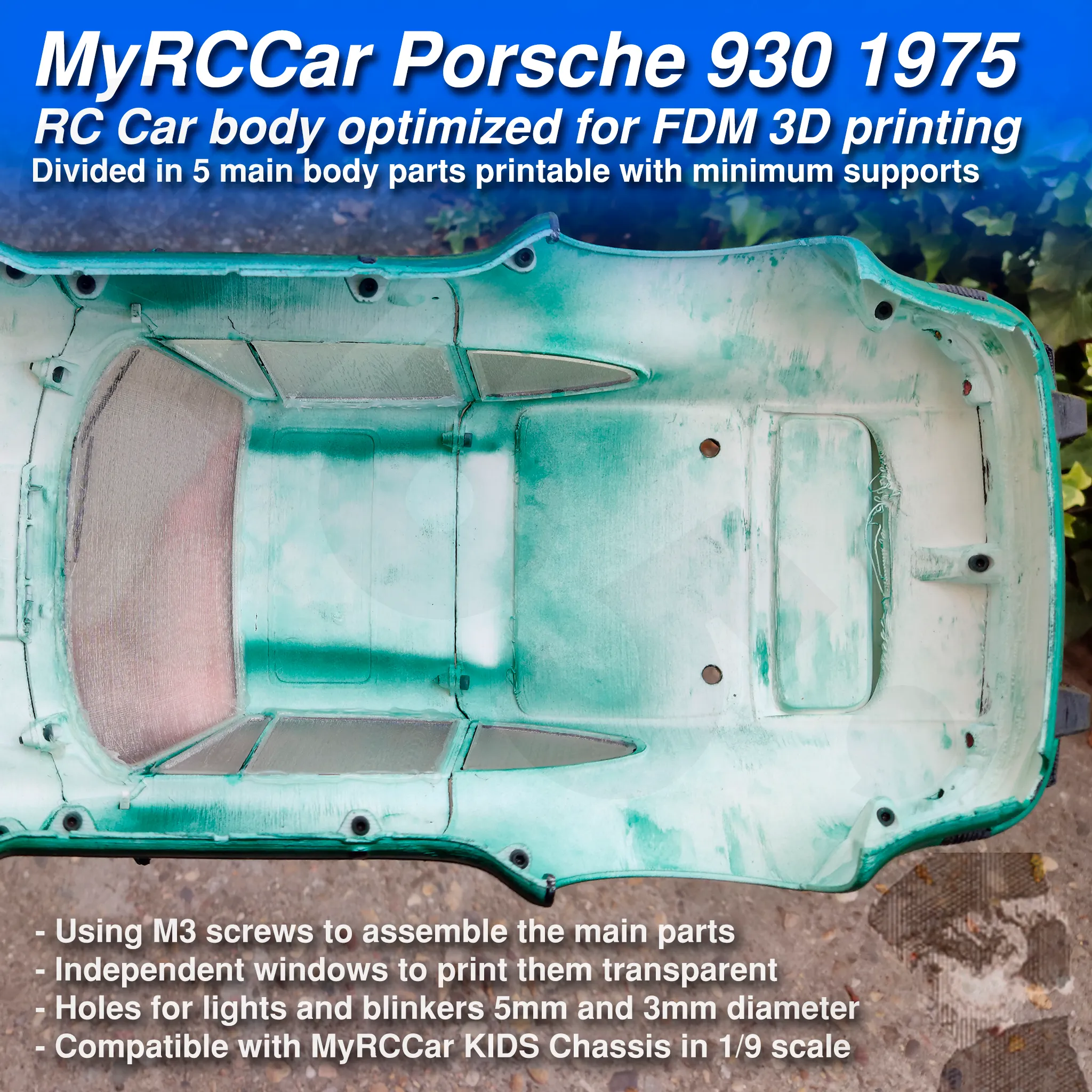 MyRCCar Porsche 911 Turbo 930 1975 RC Car Body