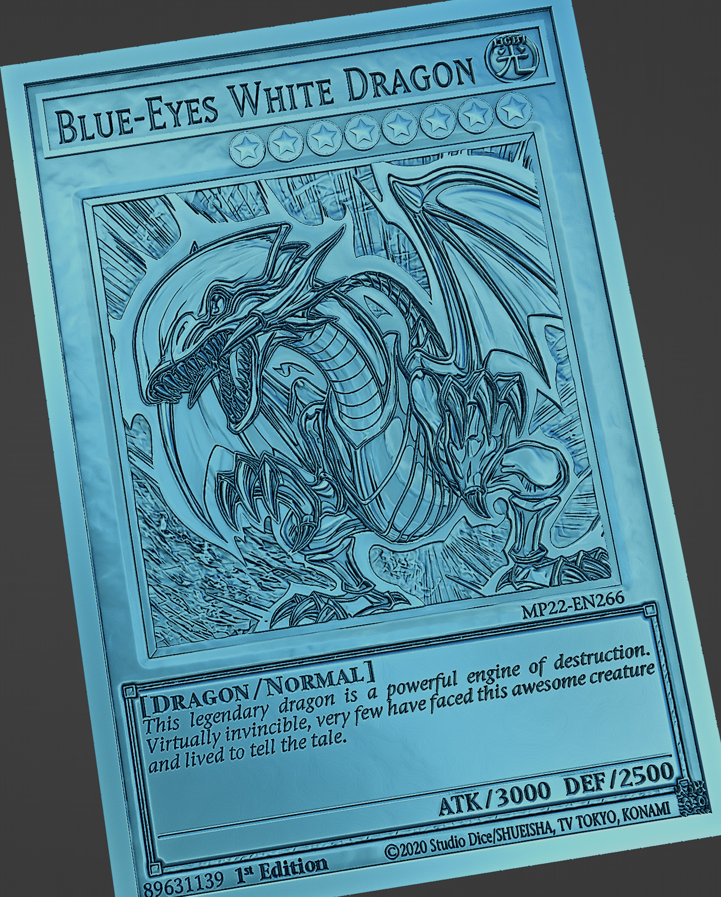 Blue-eyes White Dragon 3D / 4D Card Custom 3D (Download Now) 