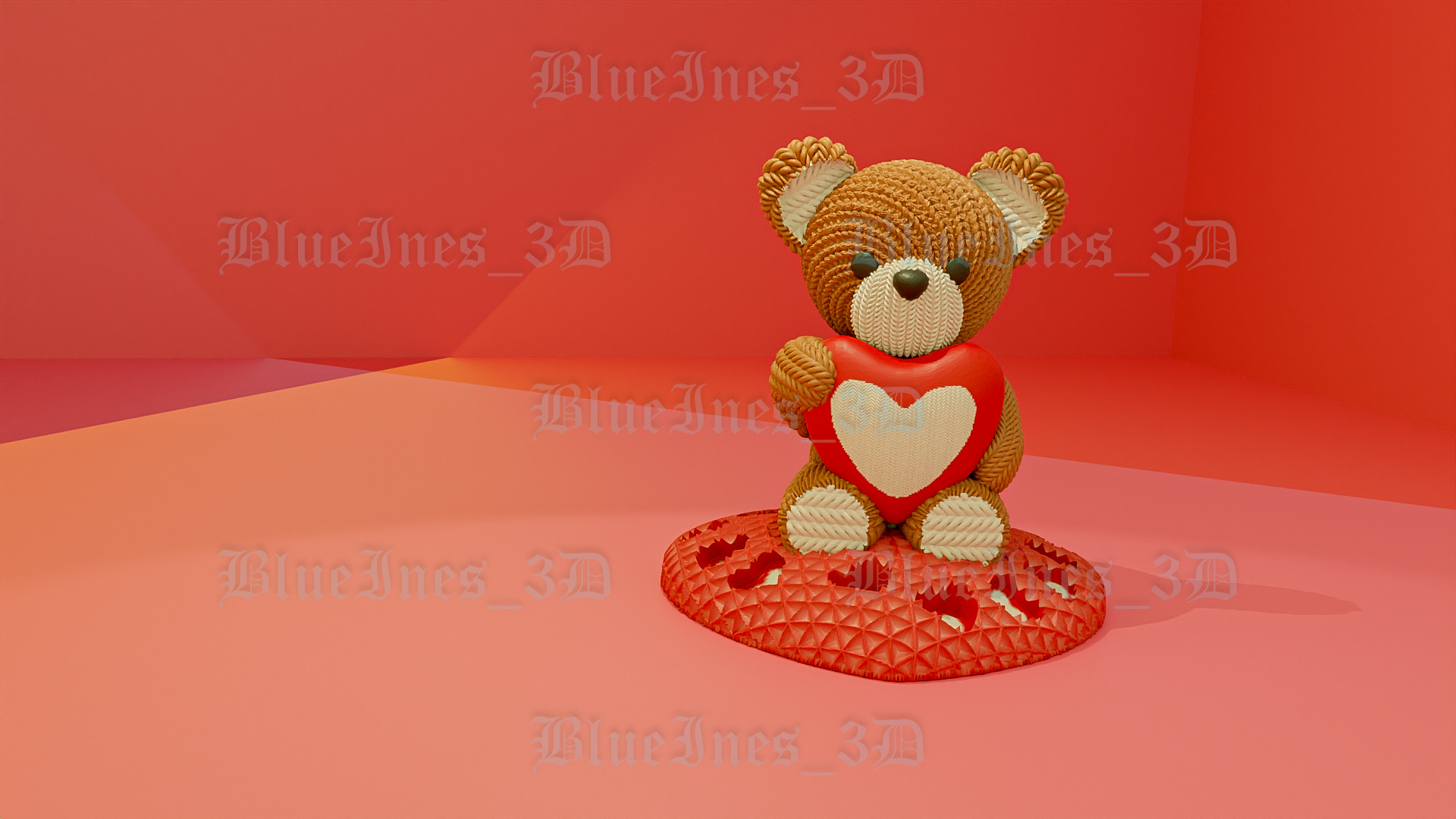 CROCHET TEDDY BEAR WITH HEART | 3D models download | Creality Cloud