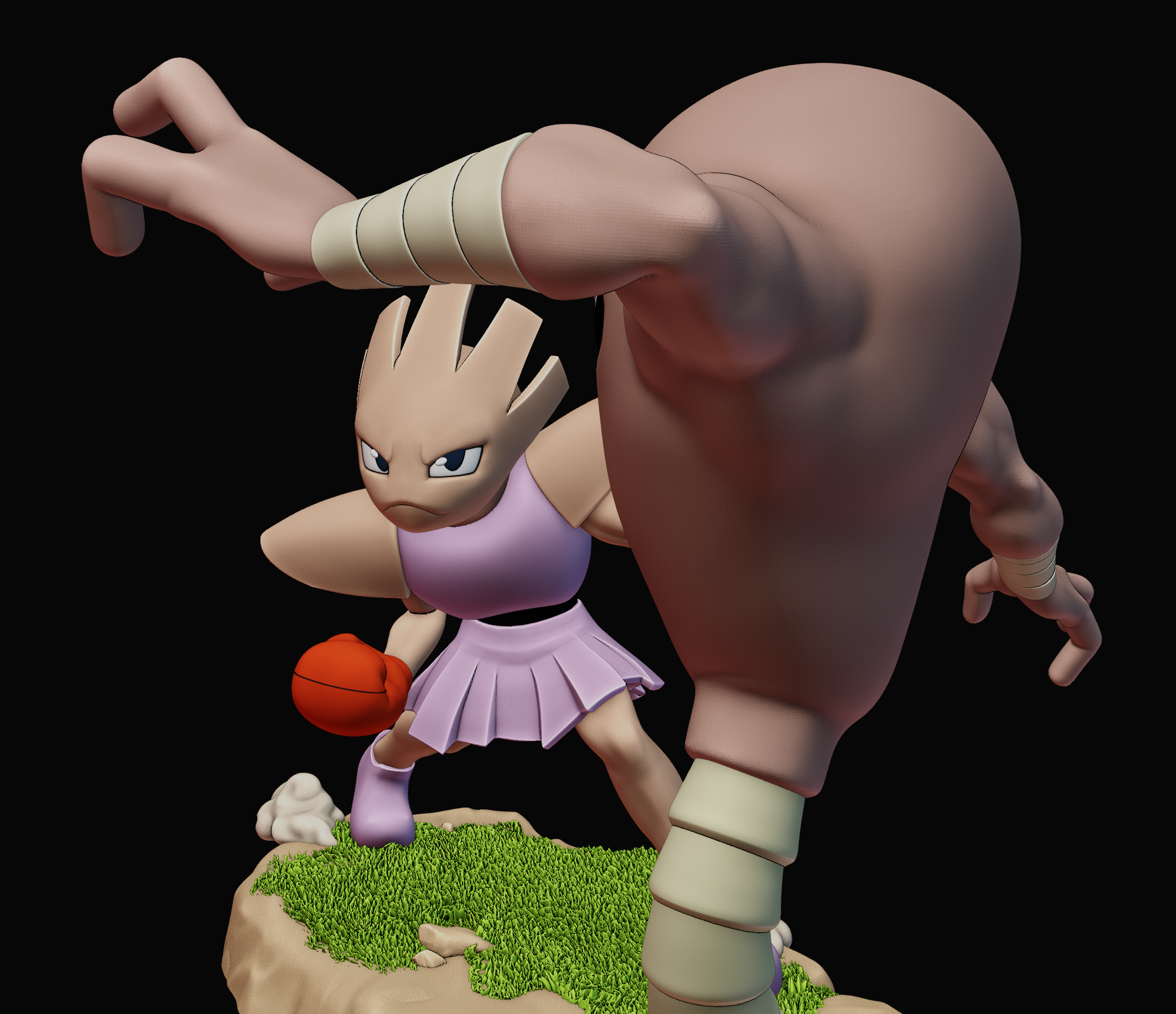 Hitmonlee Pokemon Fanart Model