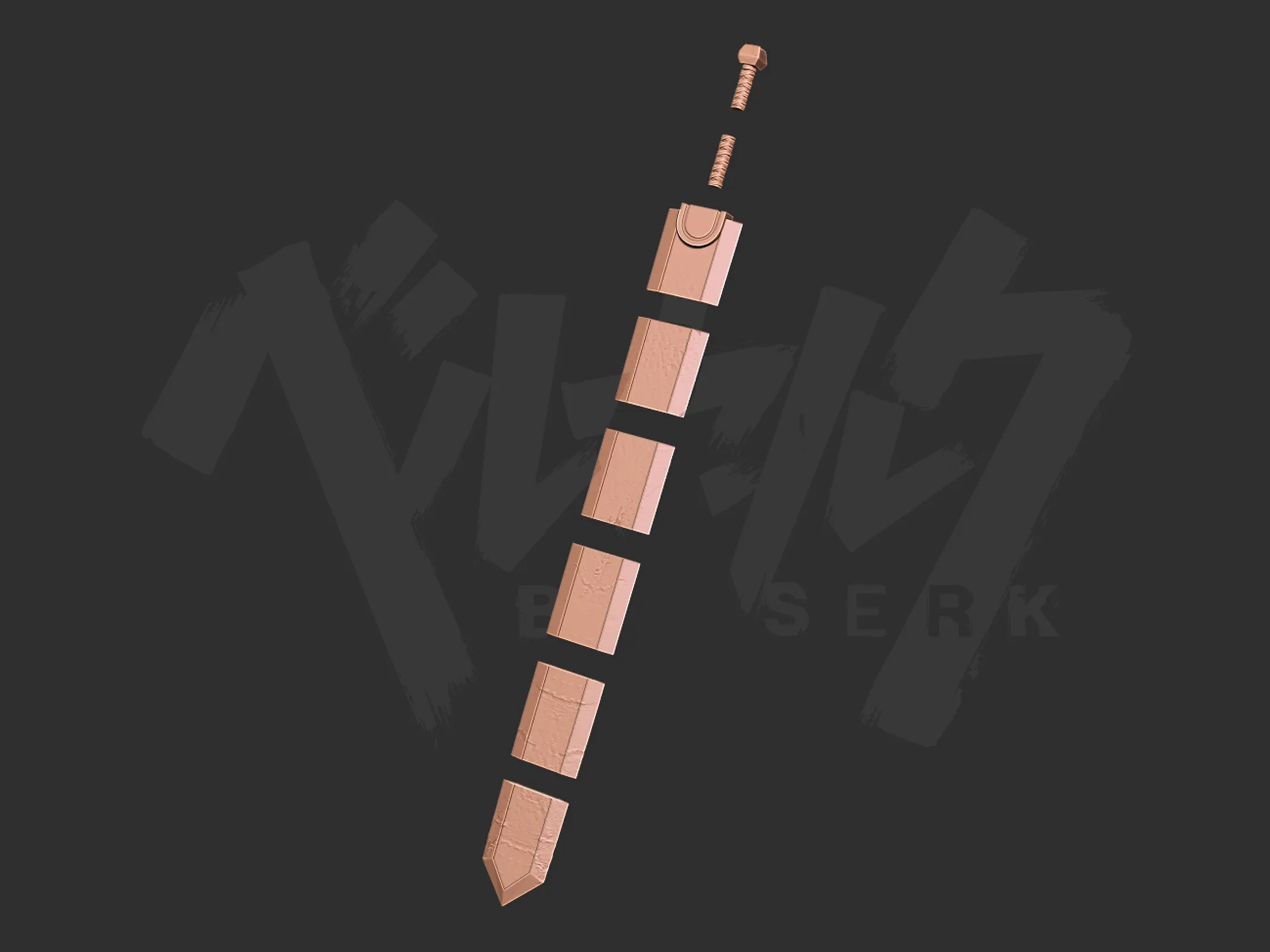 Berserk Guts Dragon Slayer sword 3d print model