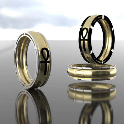 CROSS ANKH ring 5  sizes + 1 bigger ankh sign model