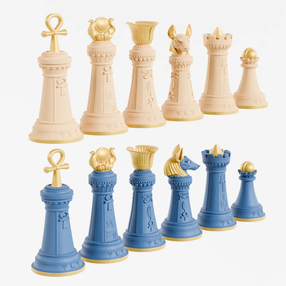 Set de Ajedrez Egipcio STL/3MF – Piezas temáticas Egipto-1