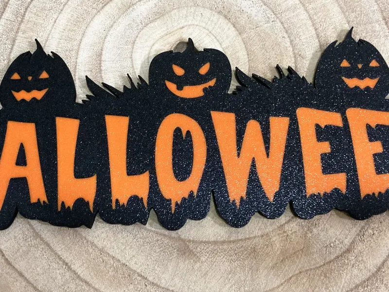 Halloween sign with magnets / Imán Halloween