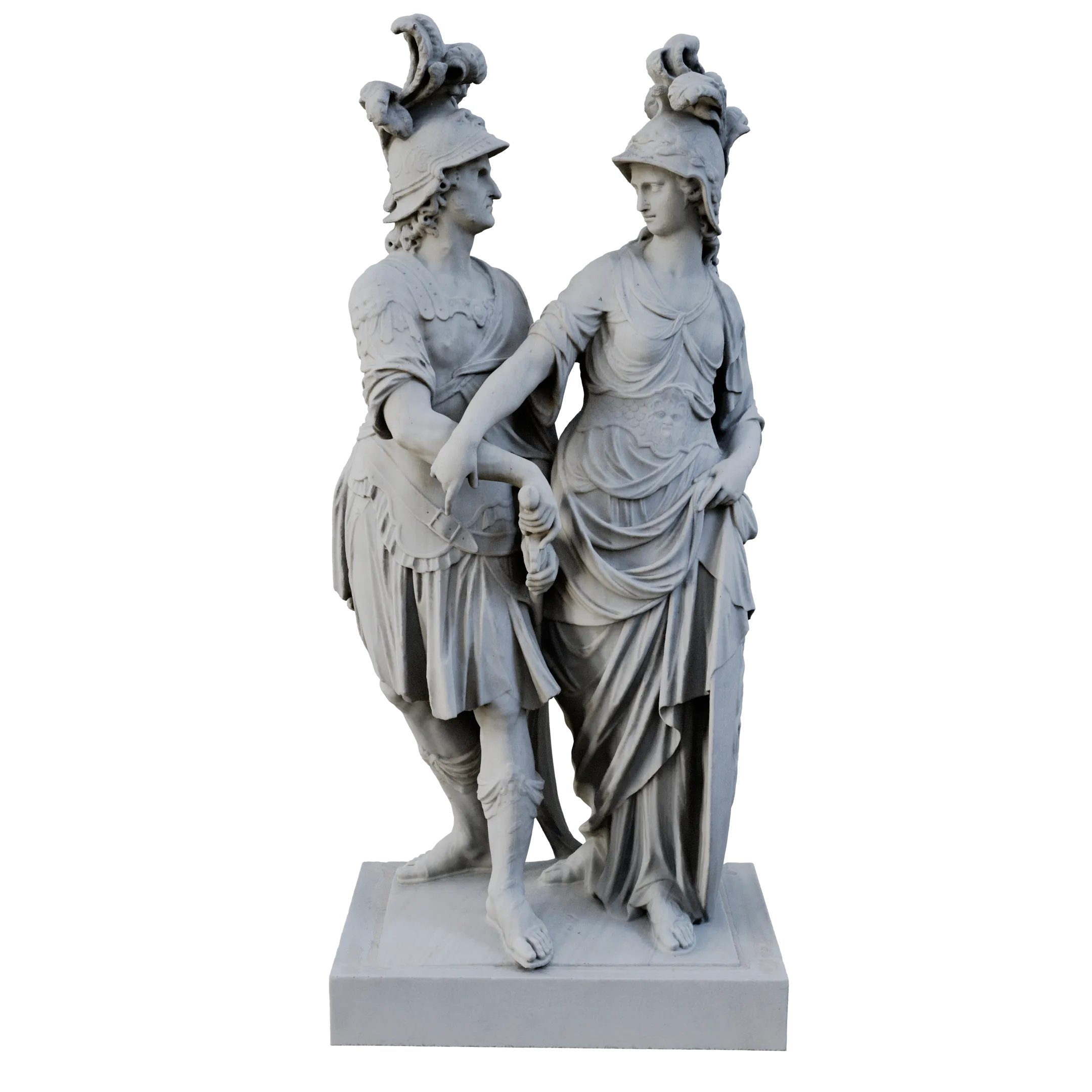 Mars and Minerva Fan Art Decoration Statue