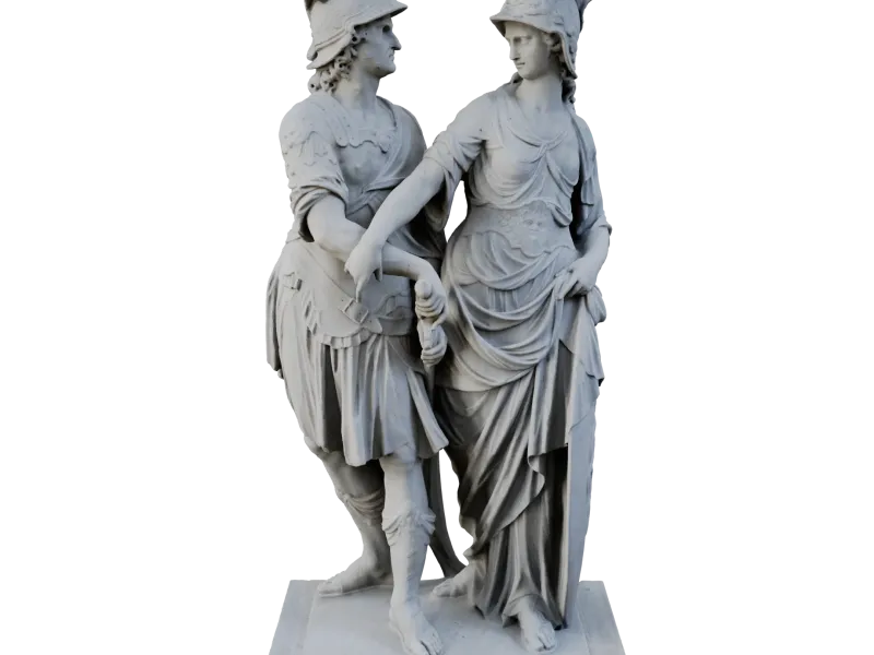 Mars and Minerva Fan Art Decoration Statue