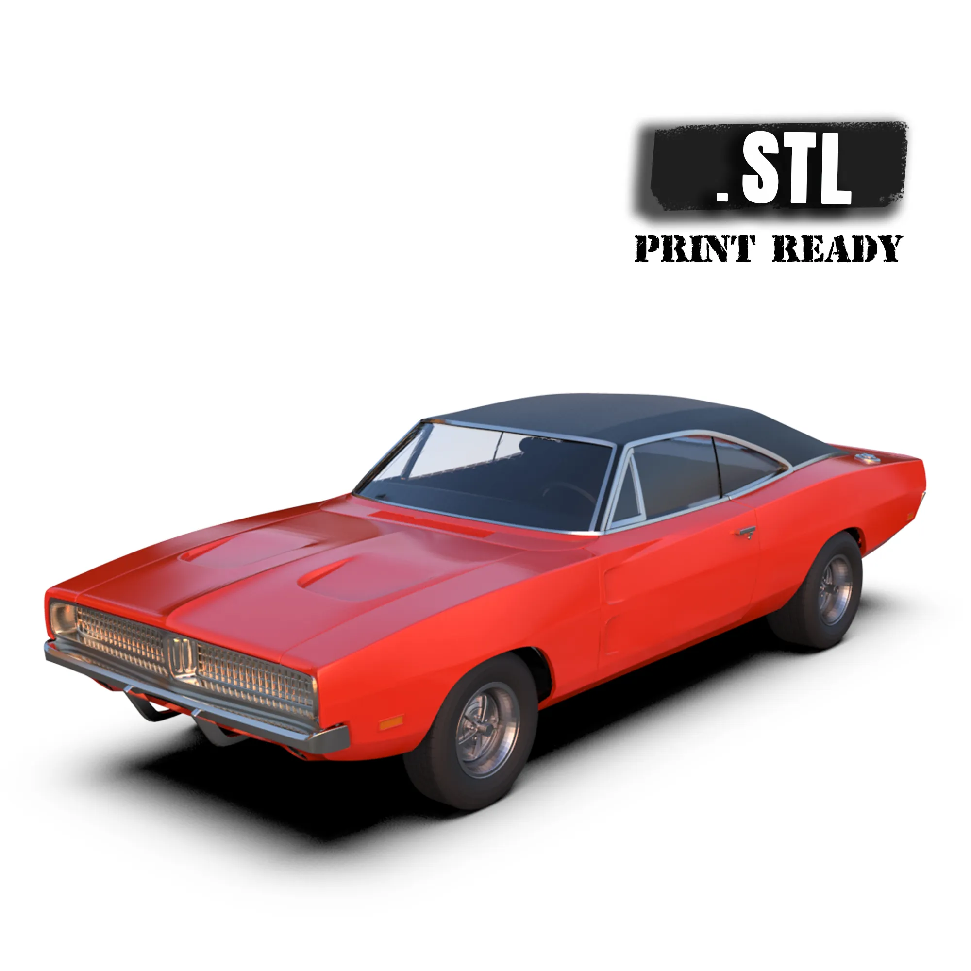 Musclecar Charger dodge 3d print model toy Car STL File