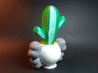 KAWS PLANTER WITH CACTUS (DIVIDED BY COLOURS)-3