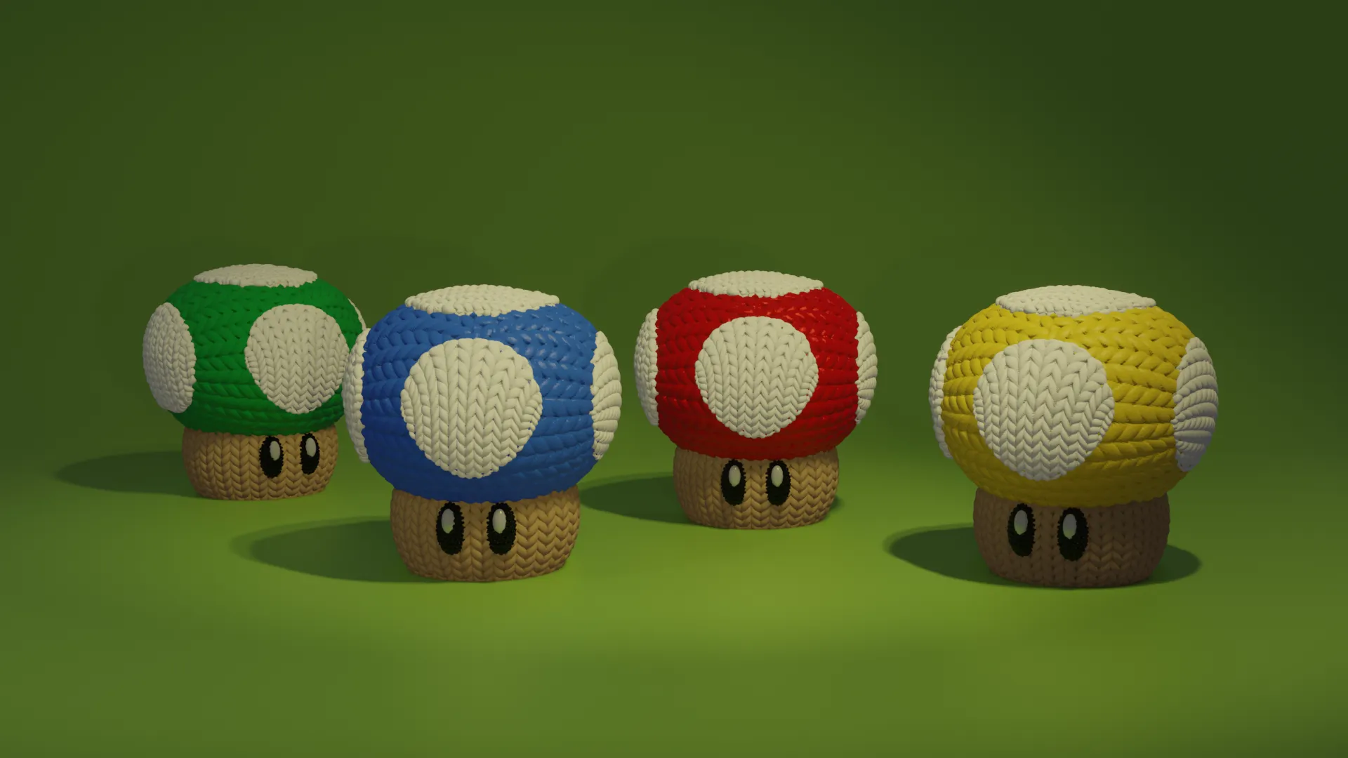 Knitted Crochet Super Mario Mushrom.