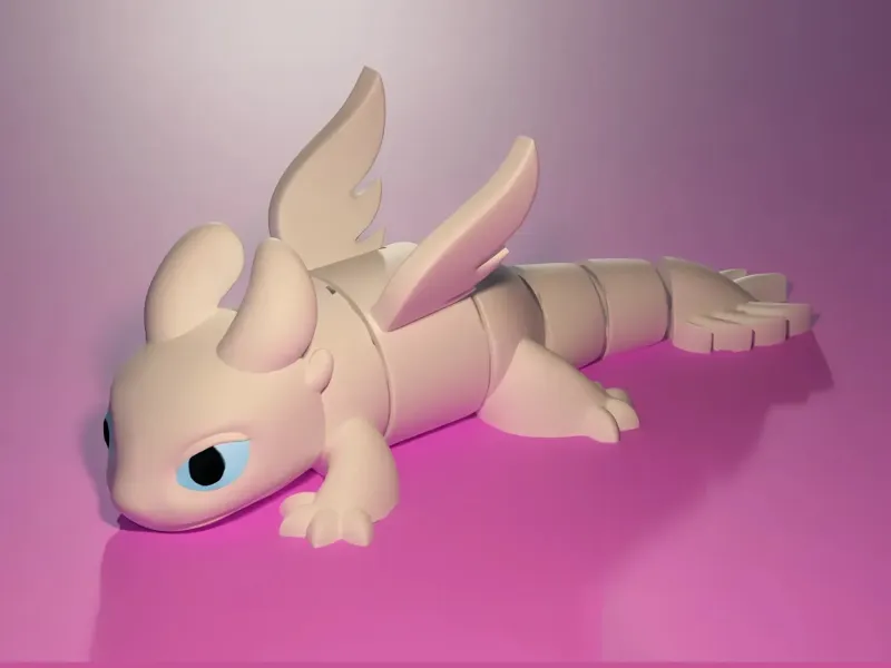Dragão articulado sem dentes Light Fury Cute Flexi