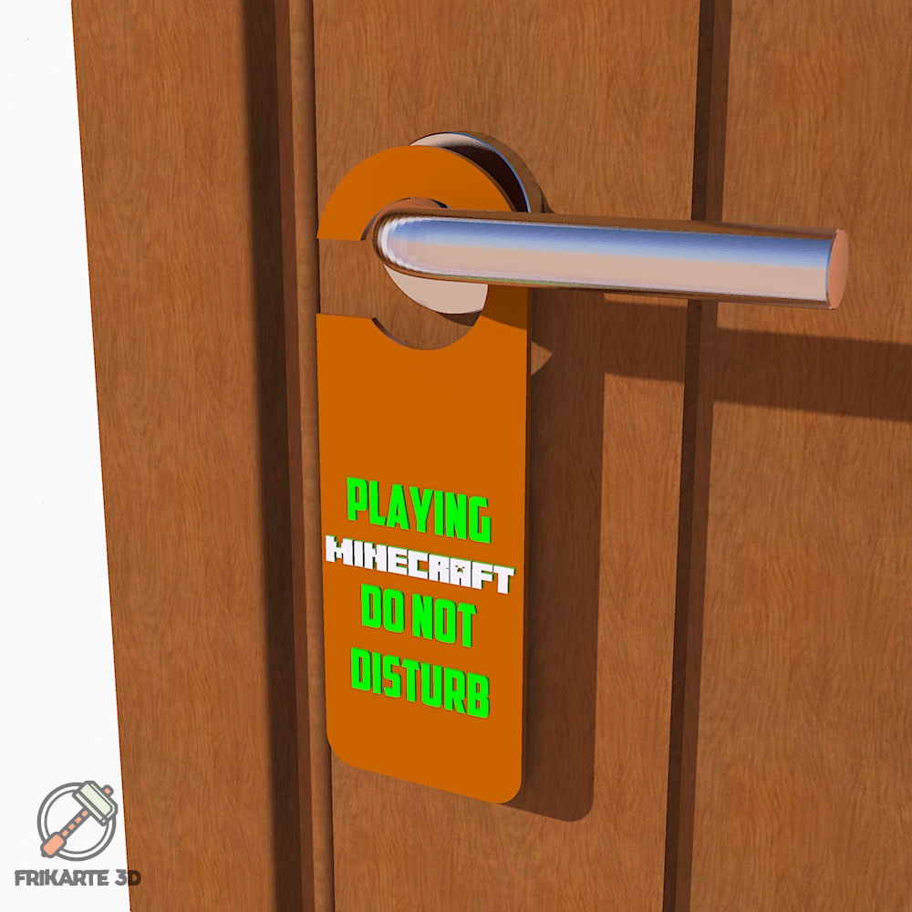 Playing Minecraft Door Hanger 3D models download Creality Cloud