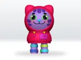 DJ Catnip Cat Gabbys Dollhouse STL 3D Model Fanart Character-2