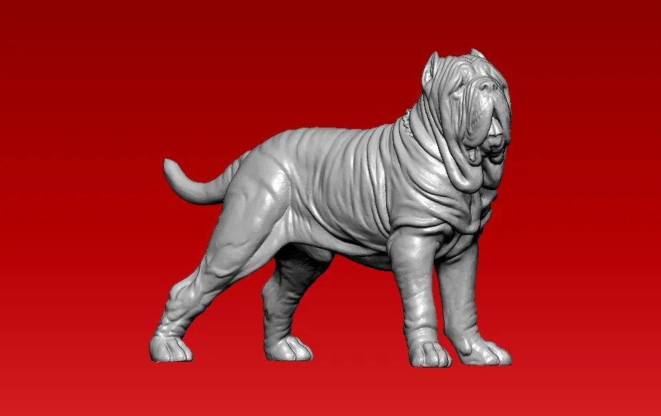 Neapolitan-mastiff-dog statue - 3D print