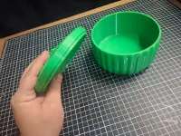 Elegant Ribbed Trinket Box with Rose Lid-8