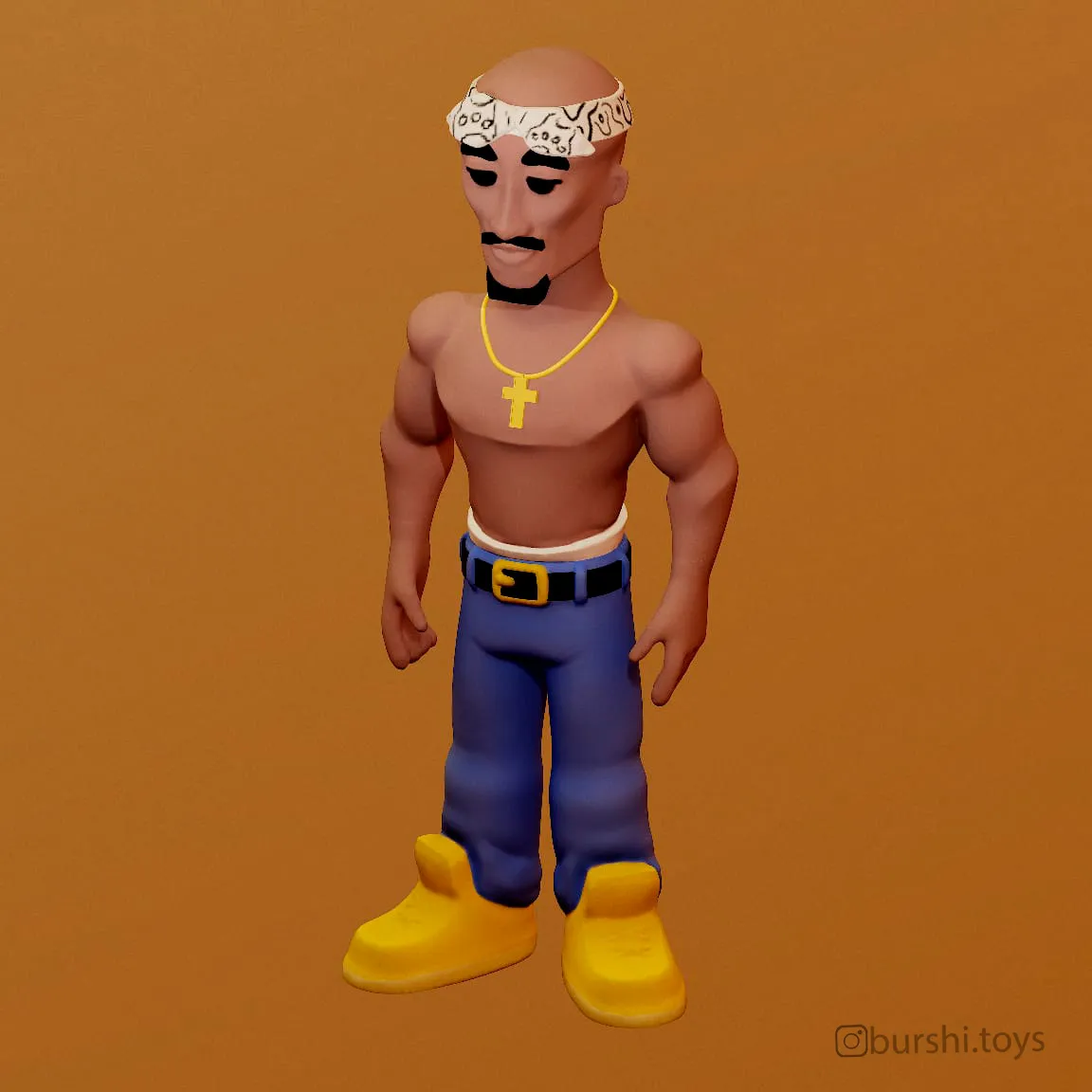 TUPAC SHAKUR VINYL TOY FUNKO GOLD - 2PAC ART TOY