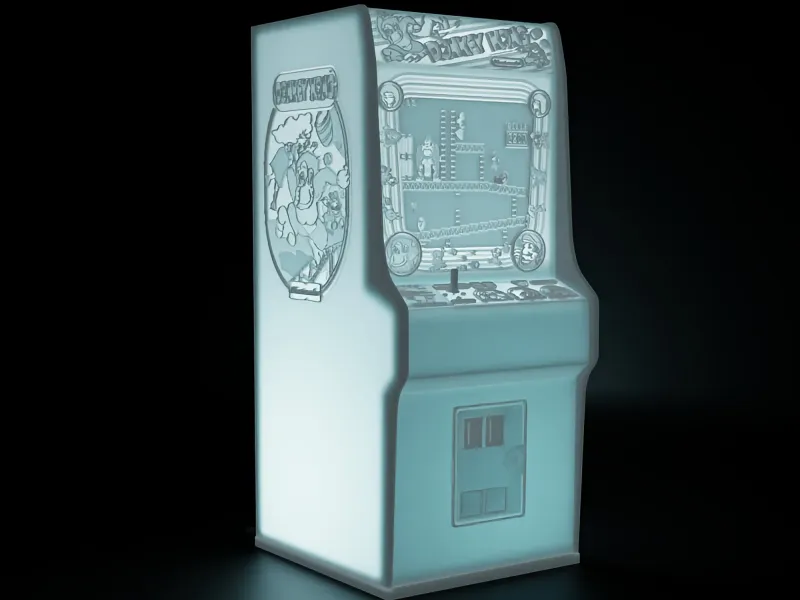 Donkey Kong Arcade-Automat mit Lithophan