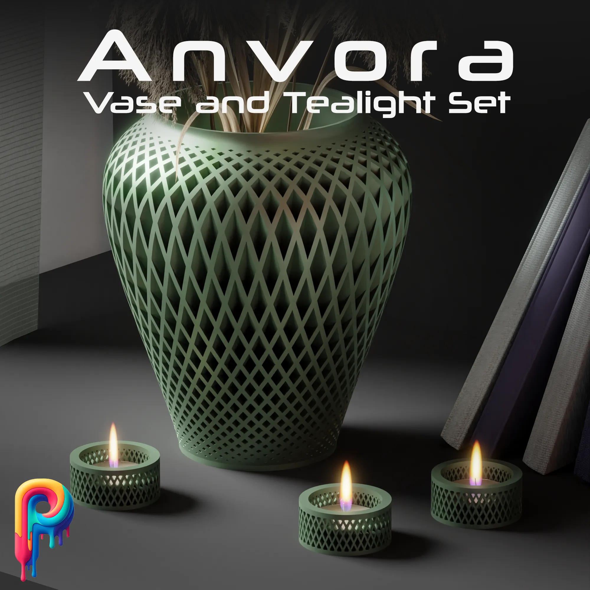 Anvora Vase & Tealight Holder Set by Polymeria