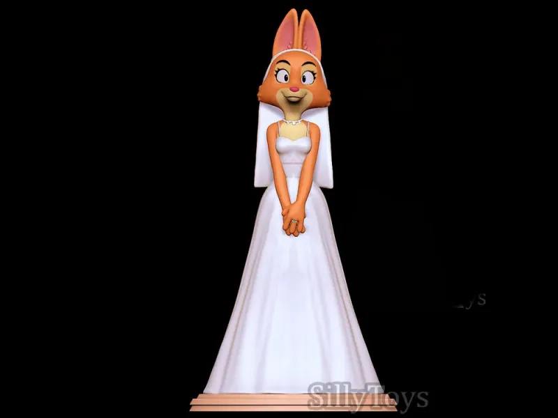 Diane Foxington with Wedding Dress