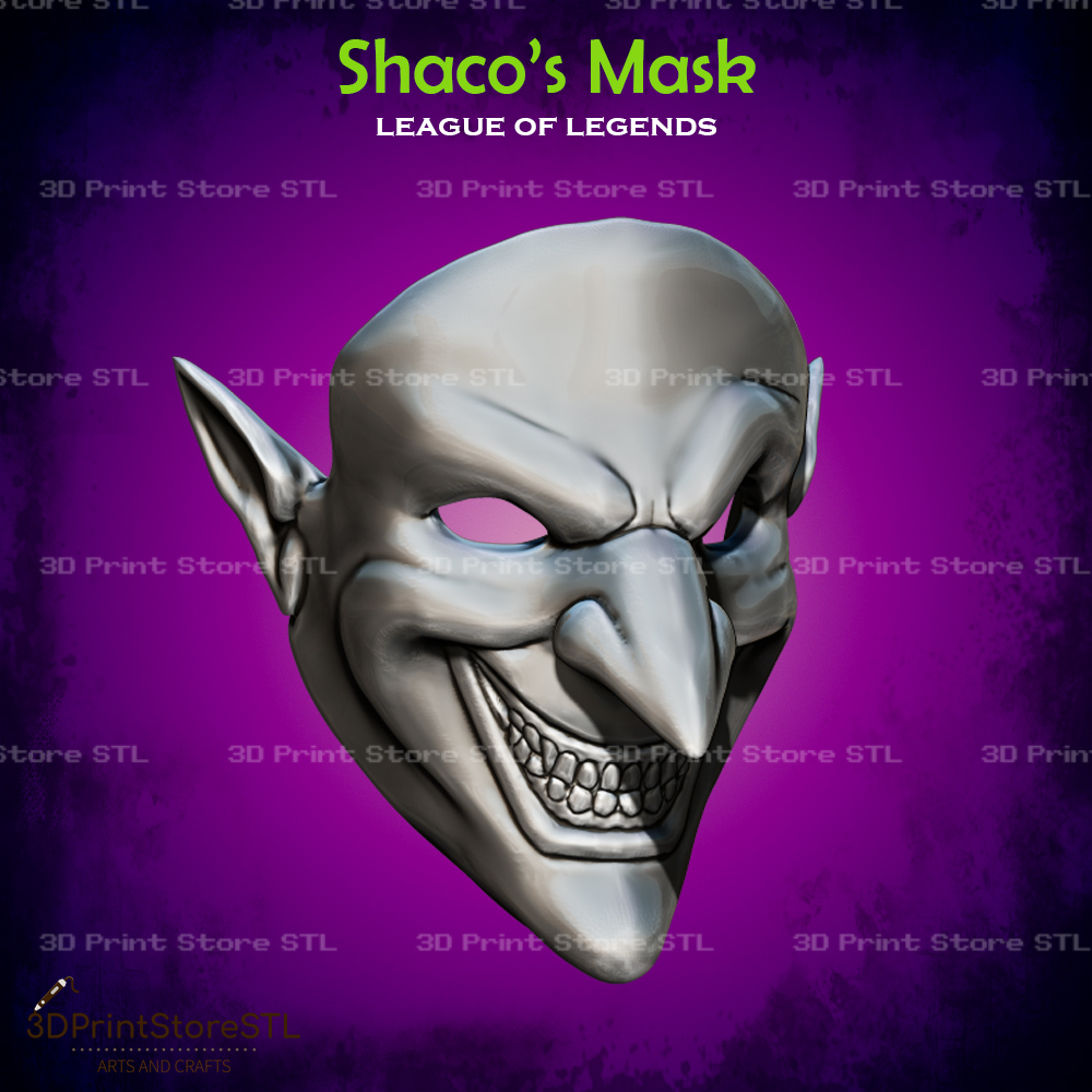 Shaco Mask Cosplay League of Legends - STL File | 3D models download ...