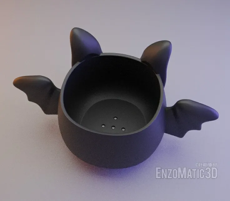 bat flower pot planter pencil holder STL 3MF