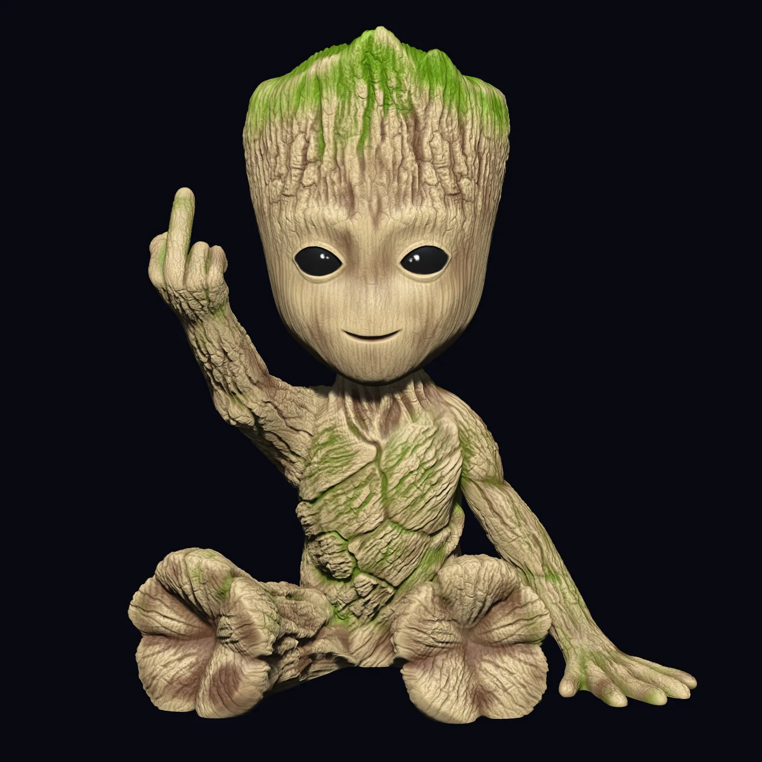 Characters creatures stl download middle finger grootby artistvn
