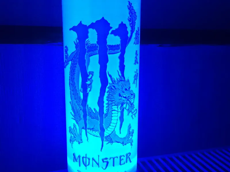 CANDEEIRO DE LITOFANIA MONSTER ENERGY DRAGON TEA
