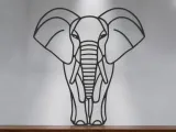 Elephant Line Art - Desktop Line Art-3