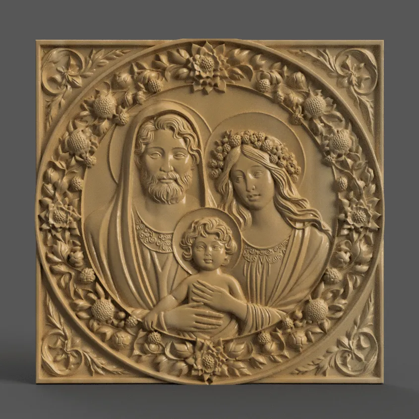 Holy Family Christmas Ornament Tree Wall Art and Keychain 2