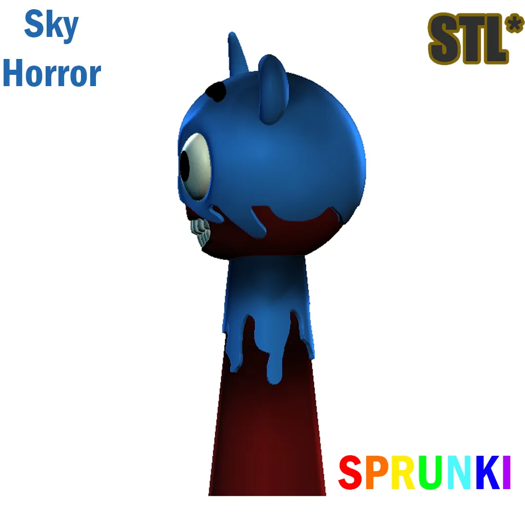3D Sprunki Incredibox Humanized Sky Horror Sprunki STL 3D