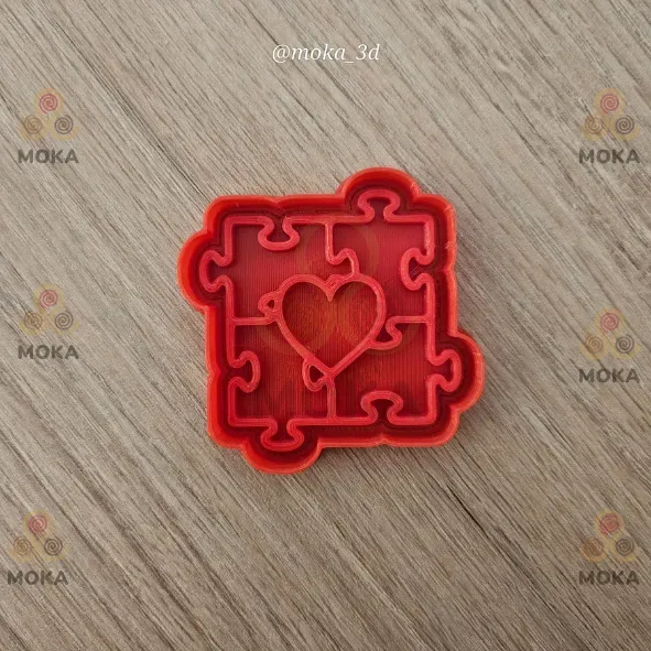 Cortador de galletas corazon rompecabezas San Valentin amor