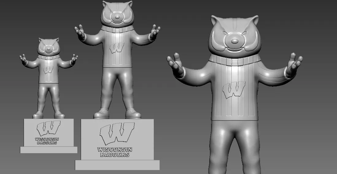NCAA - WISCONSIN BADGERS FOOTBALL MASCOT STATUE - 3D PRINT
